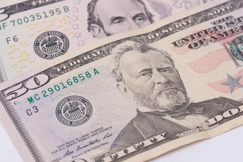The texture of US dollars. Background from dollar bills. Fotos Stock