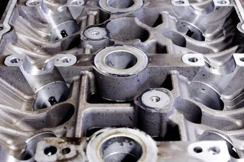 Texture of valve block close up Stock Photos