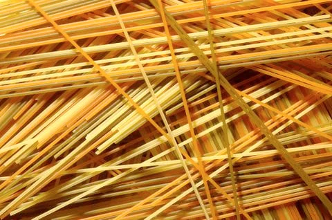 Texture of the various colors of spaghetti Stock Photos