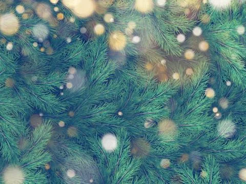 Texture of wall decorated with Christmas tree pine fir branches. EPS 10 Stock Illustration