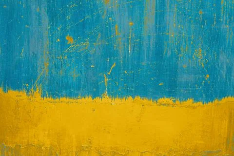 Texture on the wall of the Flag of Ukraine Stock Photos