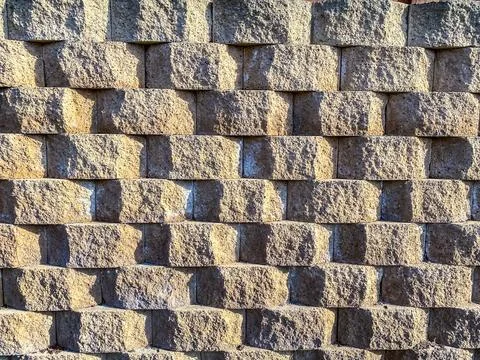 Texture of a wall made of stone blocks Stock-Fotos