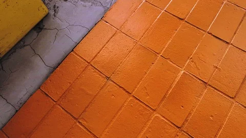 Texture wall of orange slabs Stock Footage 113319402