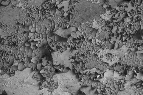 Texture of wall with peeling cracked paint - image. Stock Photos