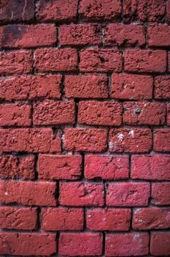 Texture of wall from red, old brick. Stock Photos