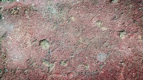 The texture of the wall is rough with red paint which has been damaged on s.. Stock Photos