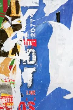 Texture, Wall with Scrap of the Posters Stock Photos