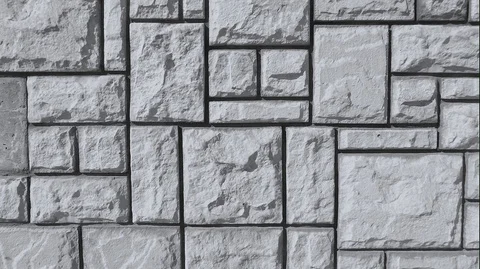 The texture of the wall of the stone fence is rectangular and square in the Stock Footage 127681738