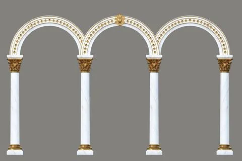 Texture wallpaper classic arch with columns Stock Illustration