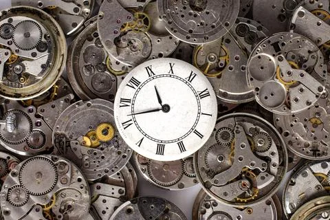 Texture of watch movements Stock Photos