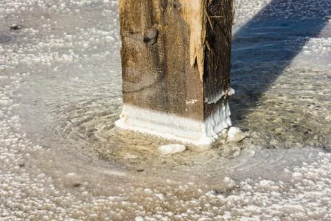 The texture of the water and salt. Stock Photos
