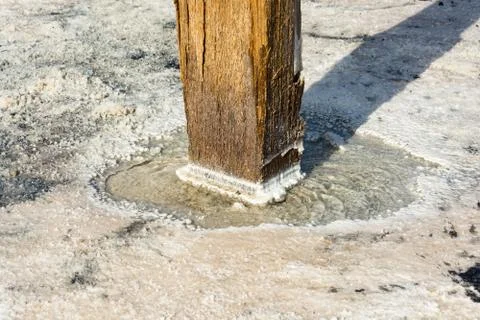 The texture of the water and salt. Stock Photos