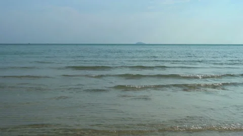 Texture Of Water And Sand. Bright Golden Sand. Waves Break On The Sandy Shore Video stock 112591622