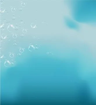 Texture water with bubbles on a blue background. Vector Stock Illustration