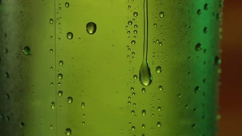 Texture water drops on the bottle of beer. Stock Footage 77824565