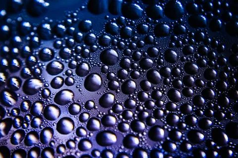 Texture of water drops on bottle Stock Photos