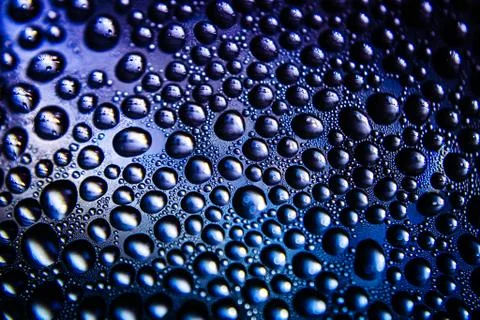Texture of water drops on bottle Stock Photos