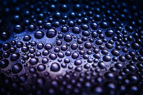 Texture of water drops on bottle Stock Photos