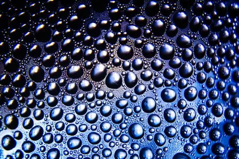 Texture of water drops on bottle Stock Photos