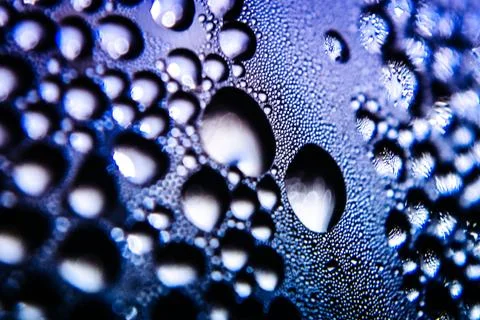Texture of water drops on bottle Stock Photos