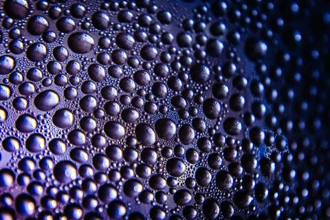 Texture of water drops on bottle Stock Photos