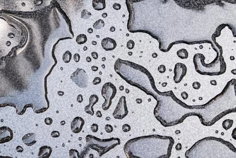 Texture with water drops on metallic surface Stock Photos