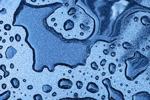 Texture with water drops on metallic surface Stock Photos