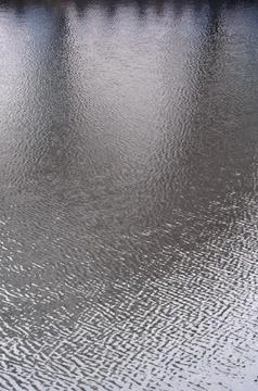 The texture of the water in the river under the influence of wind. A lot of s Stock Photos