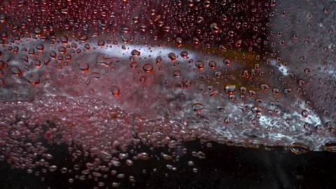 Texture of the water is a rumbling chaos with bubbles created Stock Footage 310669095