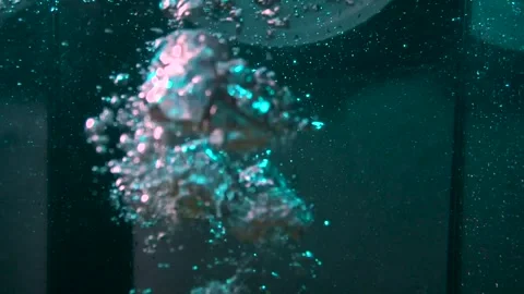 Texture of the water is a rumbling chaos with bubbles created Stock Footage 310669186