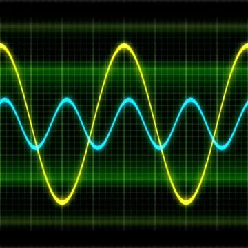 Texture wave oscilloscope 3D illustration Stock Illustration