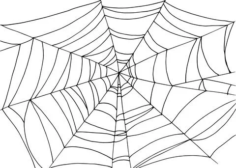 The texture of the web. Horizontal rectangular pattern made of black spider web Illustrazione stock
