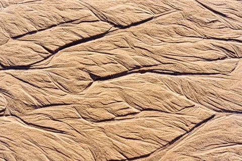 Texture of wet sand on the beach Stock Photos