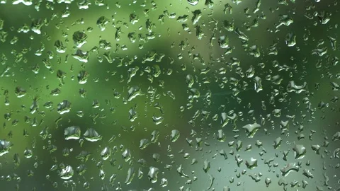Texture of a wet window glass under rain Stock Footage 120011844