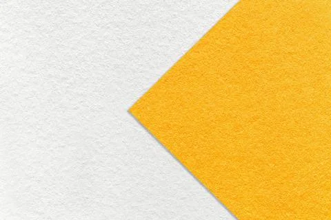 Texture of white and bright yellow paper background, half two colors with arr 스톡 일러스트