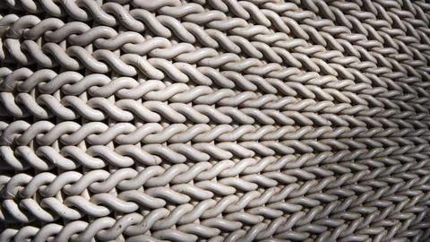Texture of a white braid made of a plastic material Stock Photos