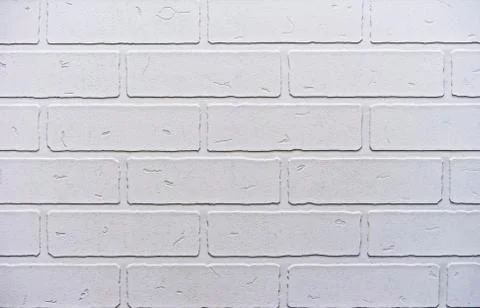 Texture of white brick wall for background. Stock Photos