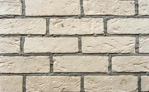 Texture of white brick wall. Background of white brick wall. Stock Photos