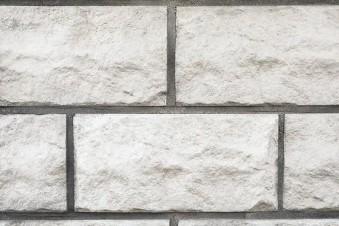 Texture of white brick wall as background, closeup 스톡 사진