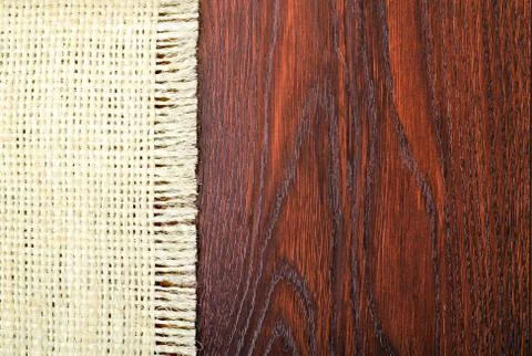 Texture of the white burlap. Stock Photos