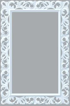 Texture of white classic carved frame Stock Illustration