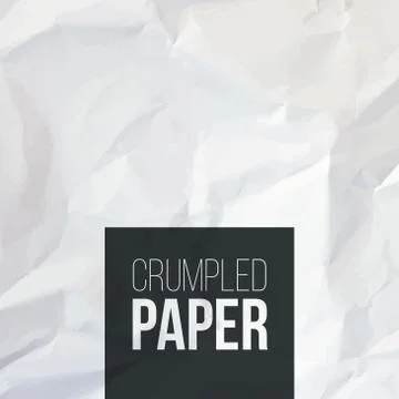 Texture of white crumpled paper background Stock Illustration