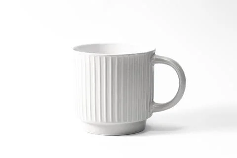 Texture white cup on a white background isolated. Foto stock