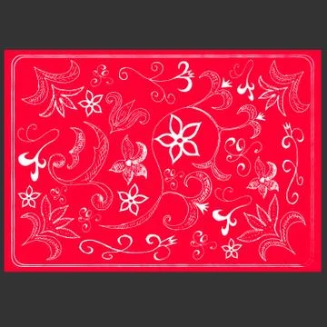 The texture of white flowers on a red background Stock Illustration