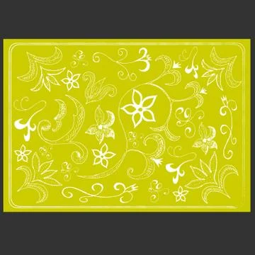 The texture of white flowers on a yellow background Stock Illustration