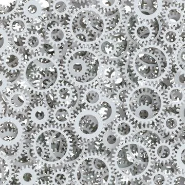 Texture of white gear wheels Illustrazione stock