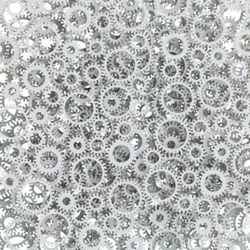 Texture of white gear wheels Illustrazione stock