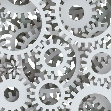 Texture of white gear wheels Illustrazione stock