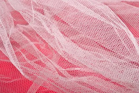 Texture of white tulle close up Foto stock