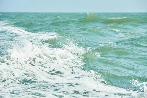 Texture of white wave in the ocean. Stock Photos